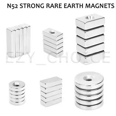 N52 Super Strong Magnets Block Rare Earth Neodymium Round/ Rectangle Rare Magnet • $195.42