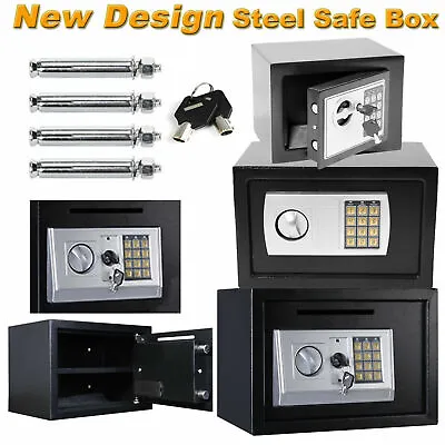 Mini Safety Electronic Digital Money Cash Security Safe Deposit Box Home Office • £26.50