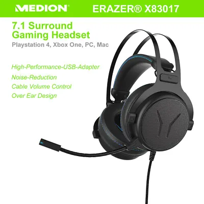 $39.95 • Buy MEDION Erazer X83017 Gaming Headset 7.1 Surround Noise Reduction USB Adapter AU