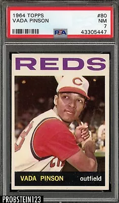 $34 • Buy 1964 Topps #80 Vada Pinson Cincinnati Reds PSA 7 NM