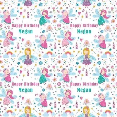 Personalised Birthday Fairy Fairies For Her Wrapping Paper Gift Present Wrap • £4.49