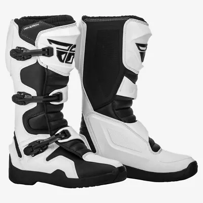 Fly Racing Maverik MX Boots - White/Black - SZ 12 - 364-67512 • $119.95