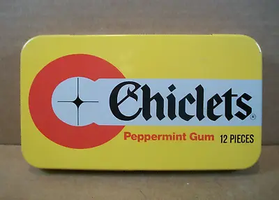 Vintage Chiclets Peppermint Gum ~ 12 Pieces Collector Tin ~ Hinged ~ Japan • $18.99