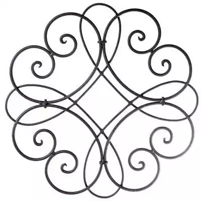 Round Black Iron Swirl Metal Wall Decor • $23.97