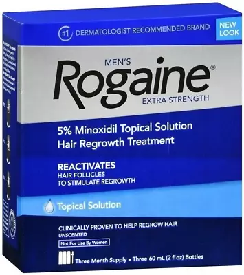 Men's ROGAINE 5% Minoxidil Solution Extra Strength 3 Month Supply 60ml • $32.99