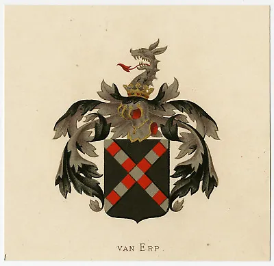 Antique Print-HERALDRY-COAT OF ARMS-VAN ERP-Wenning-Rietstap-1883 • $37.50