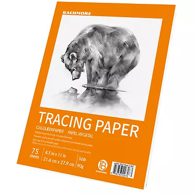 Translucent Vellum Paper Bachmore 8.5x11 Inches Tracing Pad 75 Sheets  • $11.99