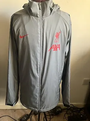 Liverpool Football Club Nike 2020/2021 Rain Jacket Coat Hooded Grey Size Medium  • £39.99