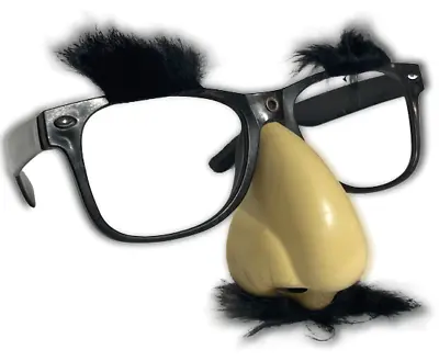 Deluxe RUBBER NOSE EYE GLASSES Funny Furry Eyebrows Mustache MR. Boss Groucho  • $9.49