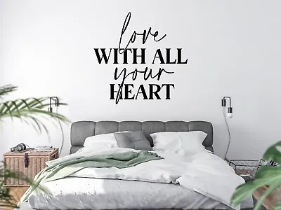 Love Sticker Wall Heart Romantic Bedroom Home Decal Vinyl Decals DIY Quotes • £4.40