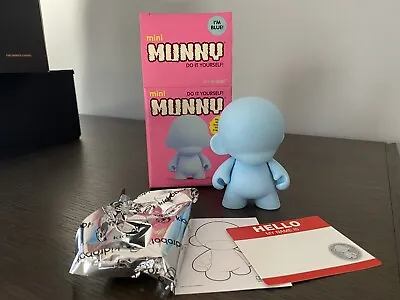 New NIB Kidrobot 4  Mini Munny Blue Do It Yourself DIY Dunny Figure • $16