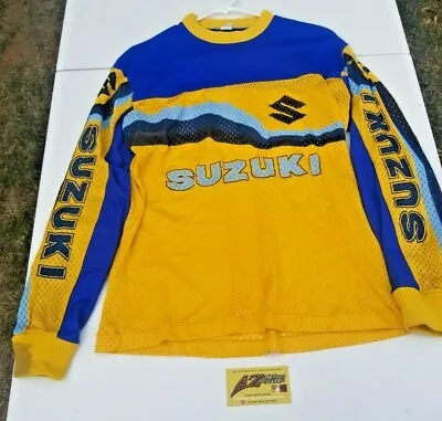 TRUE Vintage Team Suzuki Jersey Mx/Motocross Medium Made In USA • $124.99