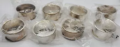 Vintage Silver Plated Set Of 8 Napkin Rings Made In Hong Kong - New Old Stock! • $24.87