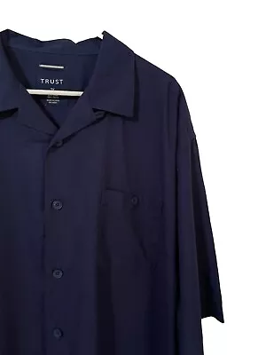 Trust Mens Blue Linen Blend Shirt Size XXL New Without Tags • $17.99