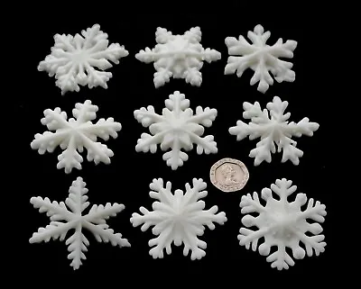 9 X Edible 3D Extra Large Snowflakes Cake Cupcake Toppers Decorations • £8.49