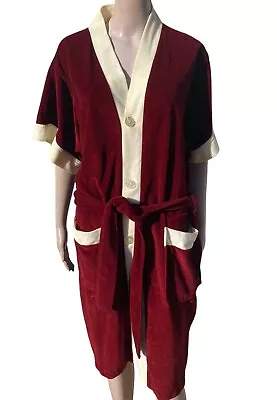 Vintage Shavecoat By Weldon Large Robe Smoking Lounge Maroon 70s Hustler • $69