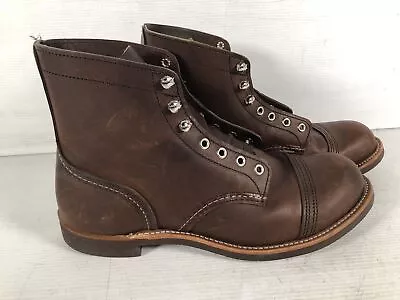 Red Wing Shoes Mens Iron Ranger 8111 Brown Leather Round Toe Work Boots Size 10D • $44.99