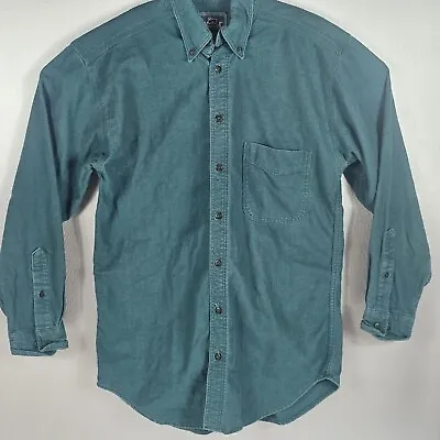 $21.99 • Buy Vintage Woolrich Mens Small Green Spruce  Chamois Button Down Long Sleeve Shirt