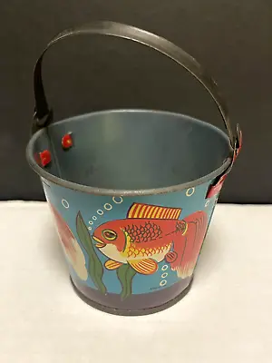 Vintage EX + Condition Miniature Made In Japan Tin Litho Sand Pail Bucket • $45