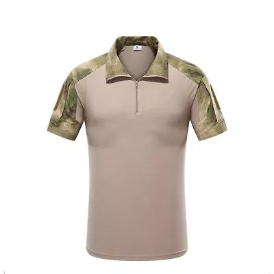 Mens Army Tactical Combat T-Shirts Military Short Sleeve Casual Shirt Camouflage • $21.84
