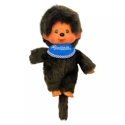 Monchhichi Sekiguchi Blue Boy Bib 2020 Toy Plush Monkey Baby Bottle 7” • $24.99