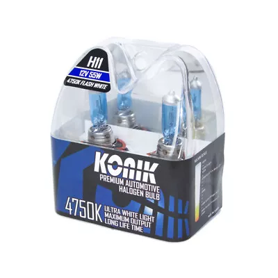 KONIK H11 4750K Flash White Halogen Headlight Fog Light Globes Bulbs 12V 55W • $49.99