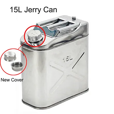 15L Stainless Steel Jerry Can Built-in Spout Fuel/Water Storage 4WD Motorbike • $116.99