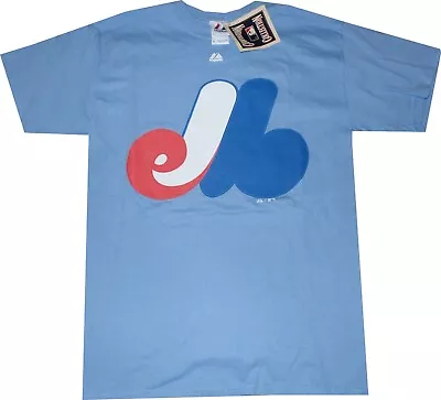 Montreal Expos Throwback Majestic Raised Logo Light Blue T Shirt New Tags • $22.95