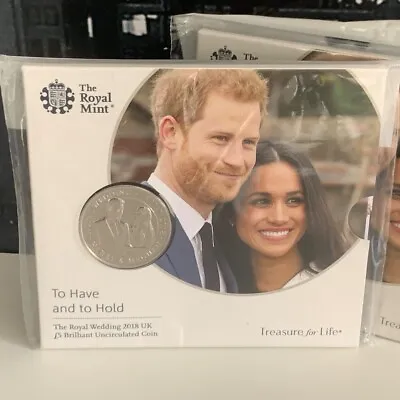 Prince Harry Meghan Markle Wedding Coin 2018 £5 Brilliant Royal Mint Sealed  • £8.99