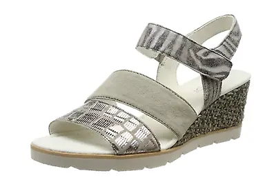 Gabor Womens UK 7 EU 40.5 Wedge Heel Touch Close Ankle Strap Summer Sandals • £83.99
