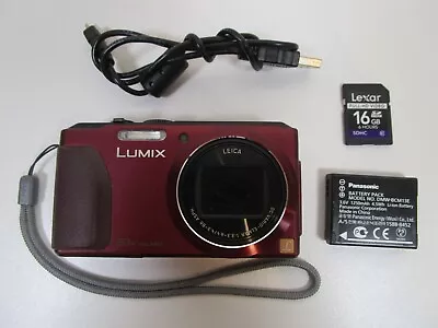 Panasonic LUMIX DMC-TZ40 18.1 MP Digital Camera -- Red -- 16GB Memory Card -- • £118.49