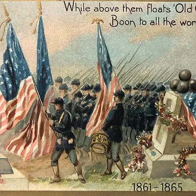 Vintage 1907 Patriotic Postcard  Old Glory Embossed • $8.79