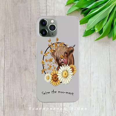 £1.99 • Buy Highland Cow Butterfly Floral Gift Phone Case Cover For Iphone Samsung Huawei