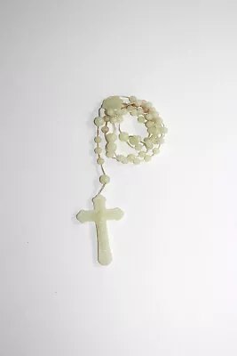 Vintage Catholic Rosary Beads White Plastic • $9