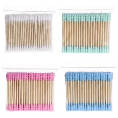 100Pc Cosmetic Makeup Cotton Swab Stick Double Ear Buds Cleaning Tool • £2.29