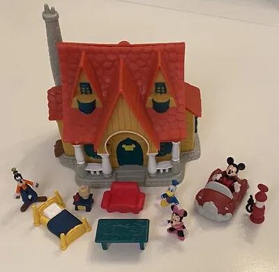 Mickey Mouse - Toontown House - Micro Mini Playset  + Figures Car & Furniture • £19.99