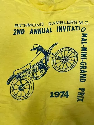 Vintage Richmond Ramblers MC Club Event Tee Shirt/motocross Race/1974 • $38