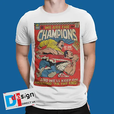 £6.99 • Buy We Are The Champions T-Shirt Retro Rocker  Freddie Tee 80s 90s Comic Book Tee