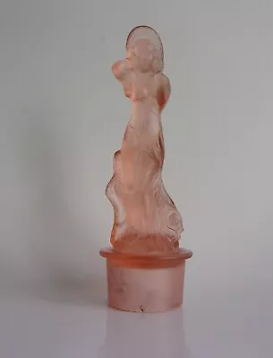 Walther & Sohne Art Deco Arabella Figurine In Pink Glass. • £25