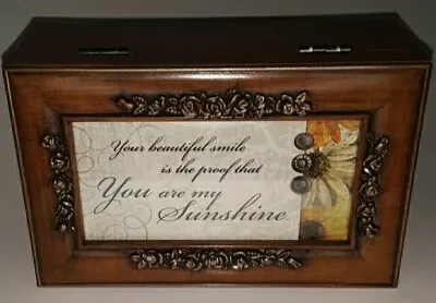 $25 • Buy Sankyo Cottage Garden Photo Music Jewelry Box Plays You Are My Sunshine 