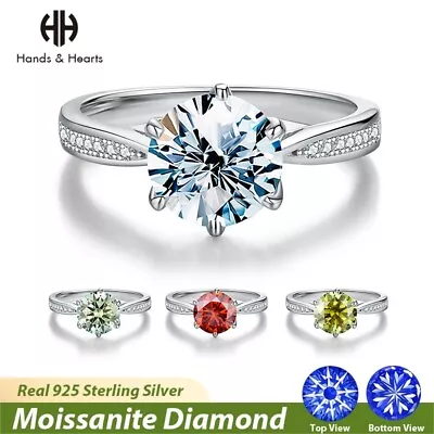 Real 0.5-2ct Moissanite Couple Rings Women 925 Sterling Silver Jewelry Size 5-9 • $19.99