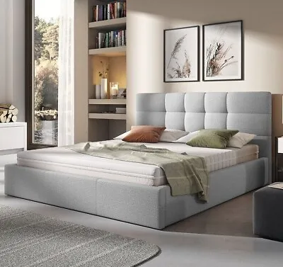 Upholstered Bed SWIFT Sleep Surface 140x200 Cm With Gas Lift Storage Headboard • £705