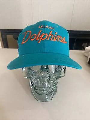 Vintage Miami Dolphins Sports Specialties Script Shield Snapback NFL 100% Wool • $59.99