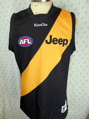 Richmond Tigers AFL 2011-13 KooGa Polyester Footy Home Guernsey Jersey L Jeep • $44