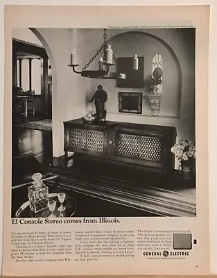 1966 Magazine Ad For General Electric El Console Stereo - Spanish Style Stereo • $4.95