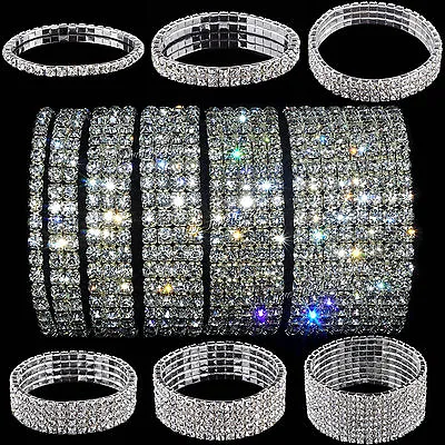 Wedding Bridal Crystal Rhinestone Stretch Bracelet 3/4/5/7/9/10 Fashion Jewelry • $12.99
