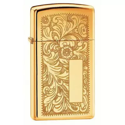 ZIPPO Venetian Slim - High Polished Brass Lighter • $85.95