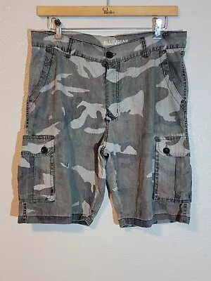 Blue Gear Cargo Shorts Mens Size 34 Flat Front Outdoor 10 In. Inseam Camoflauge • $12.99