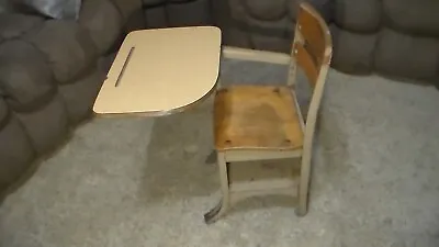 Vintage Child's School Desk Chair Steel & Wood • $87.50