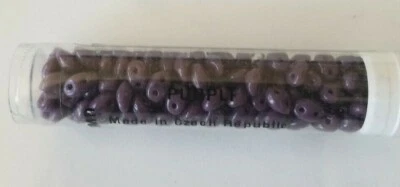 $2.50 • Buy Preciosa, Czech Pressed Twin - Purple - 5 X 2.5 Mm, Two Holes (8193)